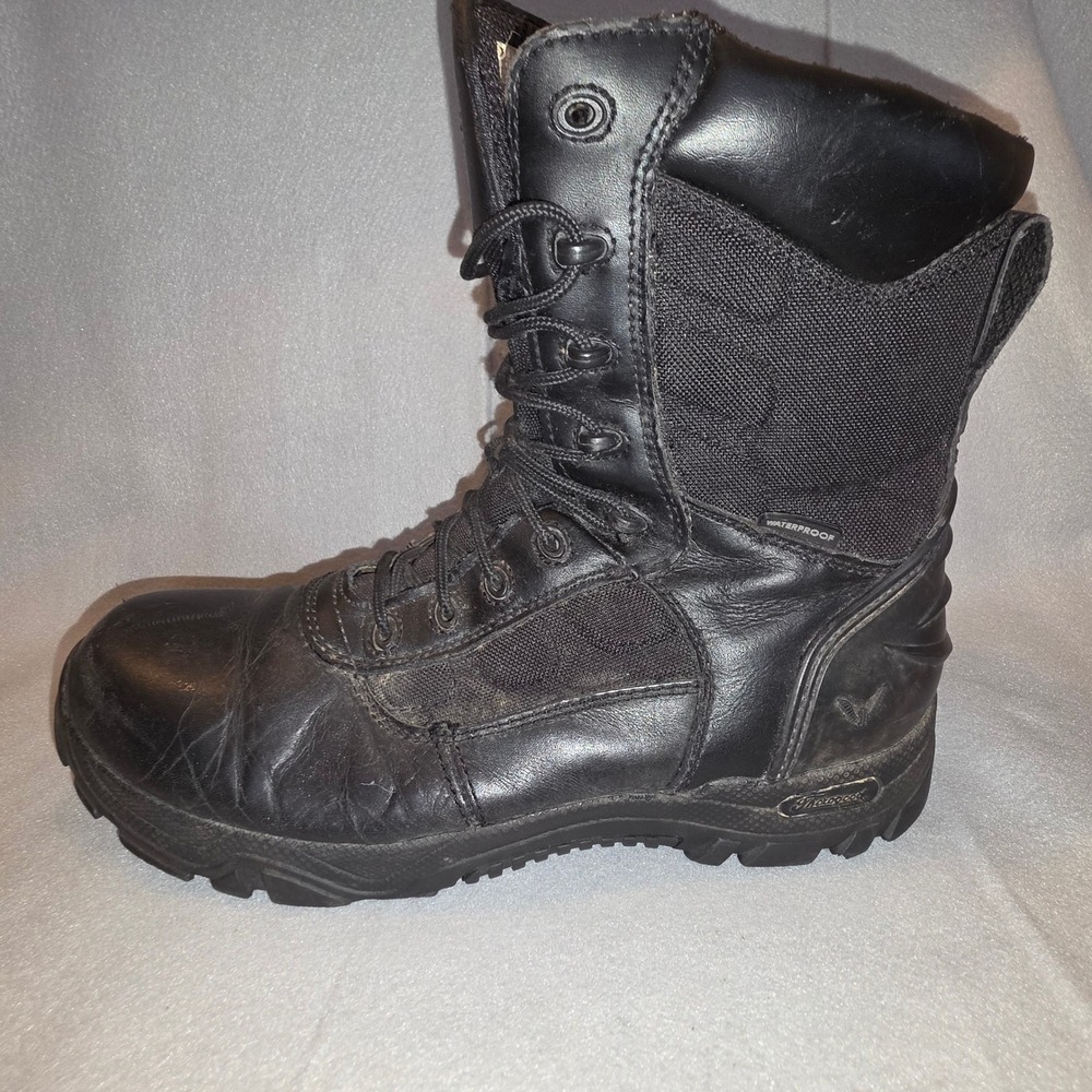Thorogood Tactical Boots Mens 10 Black Good Side Zip Waterproof Duty Work Lug - Picture 2 of 13